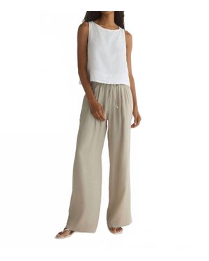 Bella Dahl Wide Leg Pleated Pant - Natural