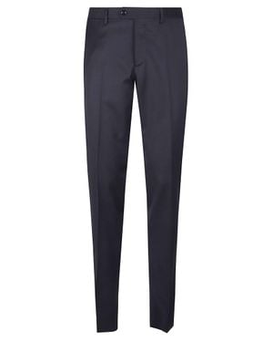 Lardini Wool-Blend Straight-Leg Pants - Blue