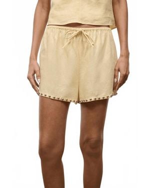 STAUD Paddle Linen Shorts - Natural