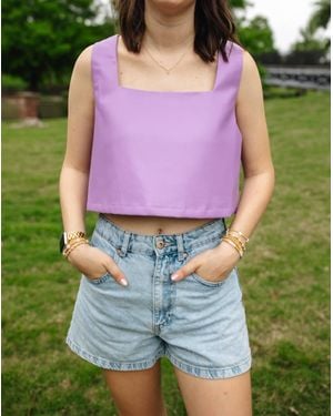 BuddyLove Manning Vegan Leather Cropped Tank Top - Purple