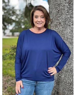 Southern Grace Carolyn Long Sleeve Top - Blue