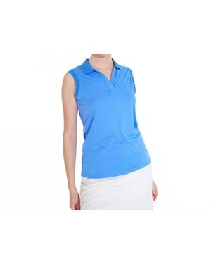 Abacus Sportswear Victoria Drycool Sleeveless Golf Polo - Blue