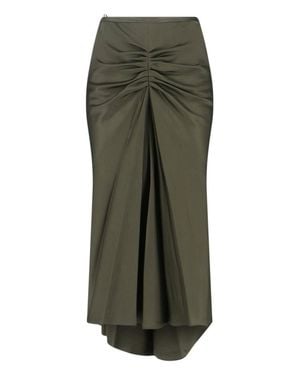 Victoria Beckham Draped Midi Skirt With Hemline - Green