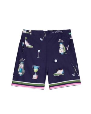 Vilagallo High-Waist Print Shorts - Blue