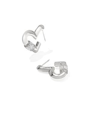 Kendra Scott Emery Heart Hoop Earrings - White