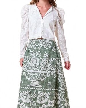 Cleobella Odeal Vintage-Inspired Top - Gray