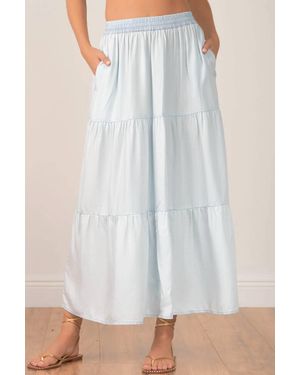 Elan Tiered Maxi Skirt - White