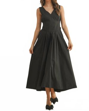 Miou Muse Bow Detail Woven Dress - Black