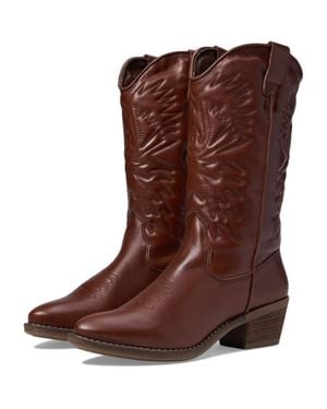 Steve Madden Hayward Hayw01S1-200 Leather Western Boots Jobb1665 - Brown