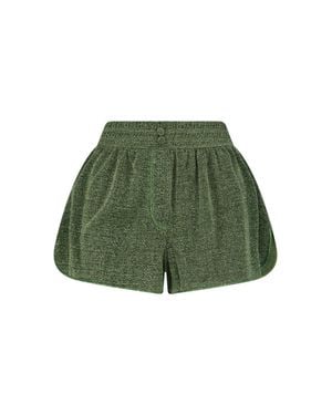 Oséree Lumière Semi-Transparent Metallic Shorts - Green