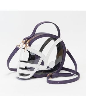 Fashnzfab Transparent Gameday Football Helmet Shaped Crossbody Hand Bag - Blue