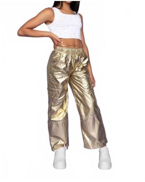 MIA Metallic Cargo Pant - White