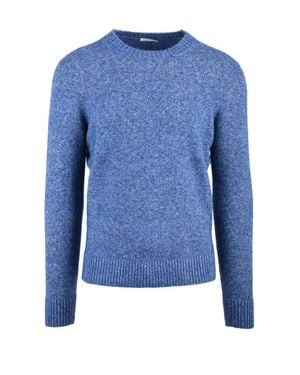 Manipuri Crewneck Cotton Sweater - Blue