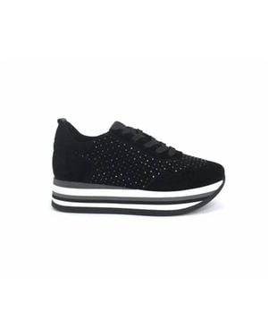 Softwaves Cassia Bling Tie Sneakers - Black