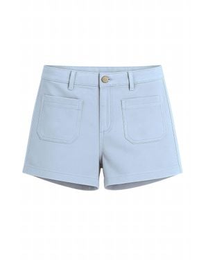 Another Love Carlise Raindrop Patch Pocket Shorts - Blue