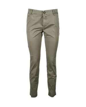 Mason's Cotton Stretch Pants With Slim Fit And Fresh Shade - Green