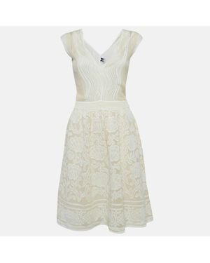 Missoni Lurex Knit Sleeveless Short Dress - White