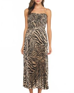 Strut & Bolt Zebra Satin Midi Dress - Multicolor