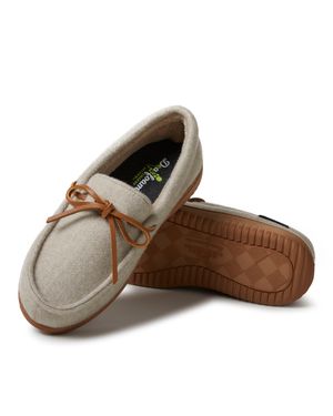 Dearfoams Wilmington Wool Blend Energy Return Moccasin Slippers - Brown