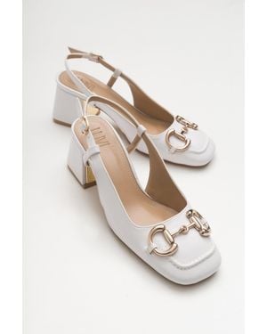 Prologue Shoes Karol Block Heel Pump - White