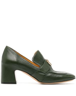 Madison Maison Leather Lock Heel Loafer - Green