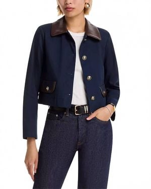 French Connection Contrast Trim Boxy Jacket - Blue