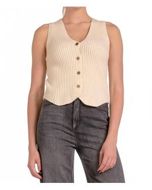 Elan Button Down Sweater Vest - Blue