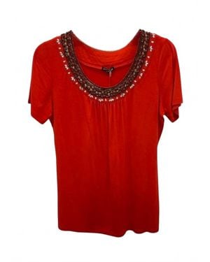 600 West Short Sleeve Beaded Tee - Red