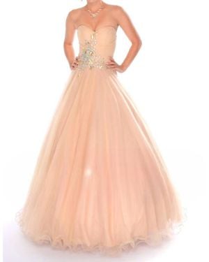 Precious Formals Sweetheart Strapless Beaded Ballgown - Pink
