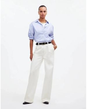 Madewell The Harlow Jeans Tile Denim Baggy Wide Leg Ddr2073 - White
