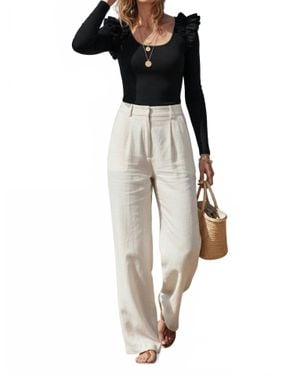 Nation Ltd Rya Poplin Ruffle Top - White