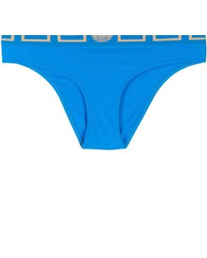 Versace Greek Key Swim Bikini Bottom - Blue