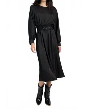 Sadie & Sage Mood Boost Dolman Sleeve Midi Dress With Belt - Black