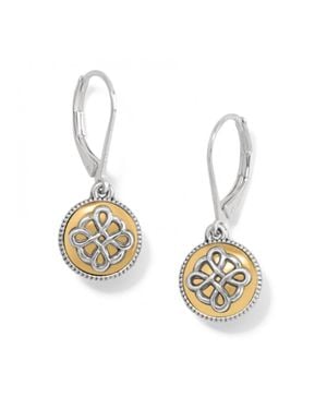 Brighton Interlok Noir Two Tone Leverback Earrings - Metallic