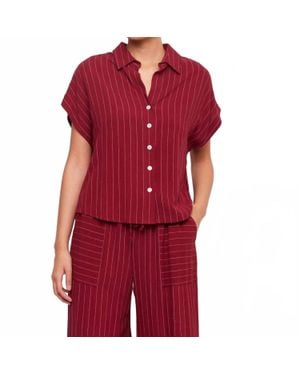 Fifteen Twenty Collette Button Up Top - Red