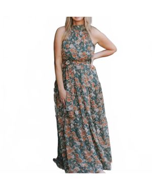 floral maxi dress cut out Cutout Frilly Maxi Dress