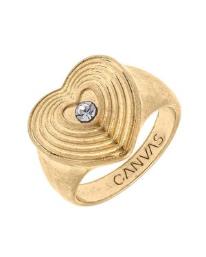 Canvas Style Zoey Chunky Heart Ring - Metallic