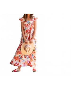 SUNSHINE TIENDA Flower Olla Dress - Orange