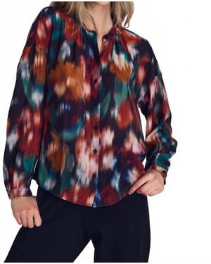 Bella Dahl Mandarin Collar Button Down Shirt - Blue