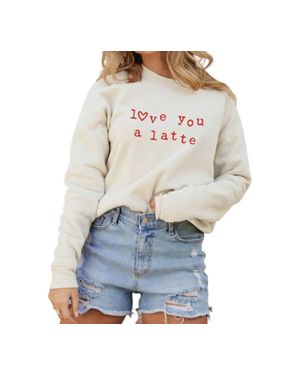 Oat Collective Love You A Latte Sweatshirt - Gray