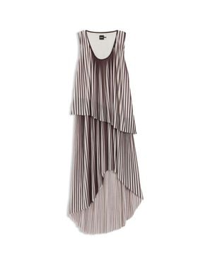 BOSS A-Line Dress With Two-Tone Plissé Pleats - Brown