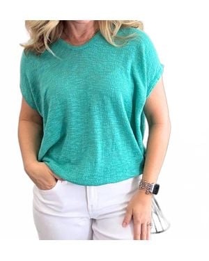Another Love Zia Slouchy Short Sleeve Top - Blue