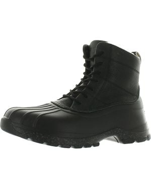 Sperry Top-Sider Duck Float Leather Faux Fur Rain Boots - Black