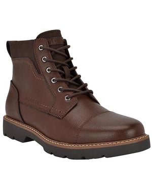 Tommy Hilfiger Tarlin Zipper Faux Leather Combat & Lace-Up Boots - Brown