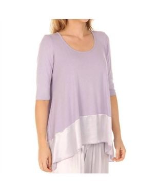 PJ Harlow Kiki Three Quarter Loose Top - Purple