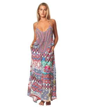 La Moda Clothing Spain T-Back Maxi Dress - White