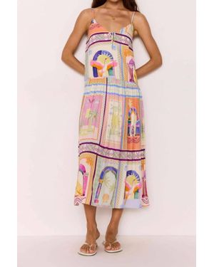 MINKPINK Elysia Dropped Hem Midi Dress - Pink