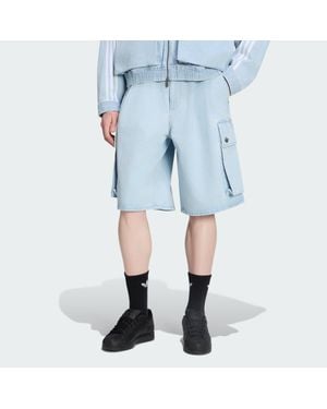 adidas Adilenium Season 5 Denim Cargo Shorts - Blue