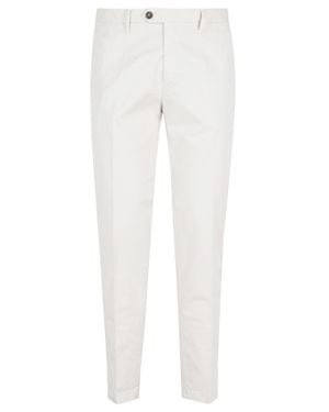 Roy Rogers Cream Conduit French Pockets Belt Loops Cotton-Blend Chino Pants - White