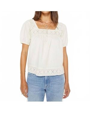 Mother Memory Lane Puff Sleeve Blouse - White